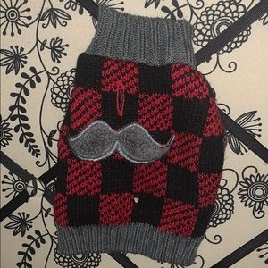 XS mustache dog sweater